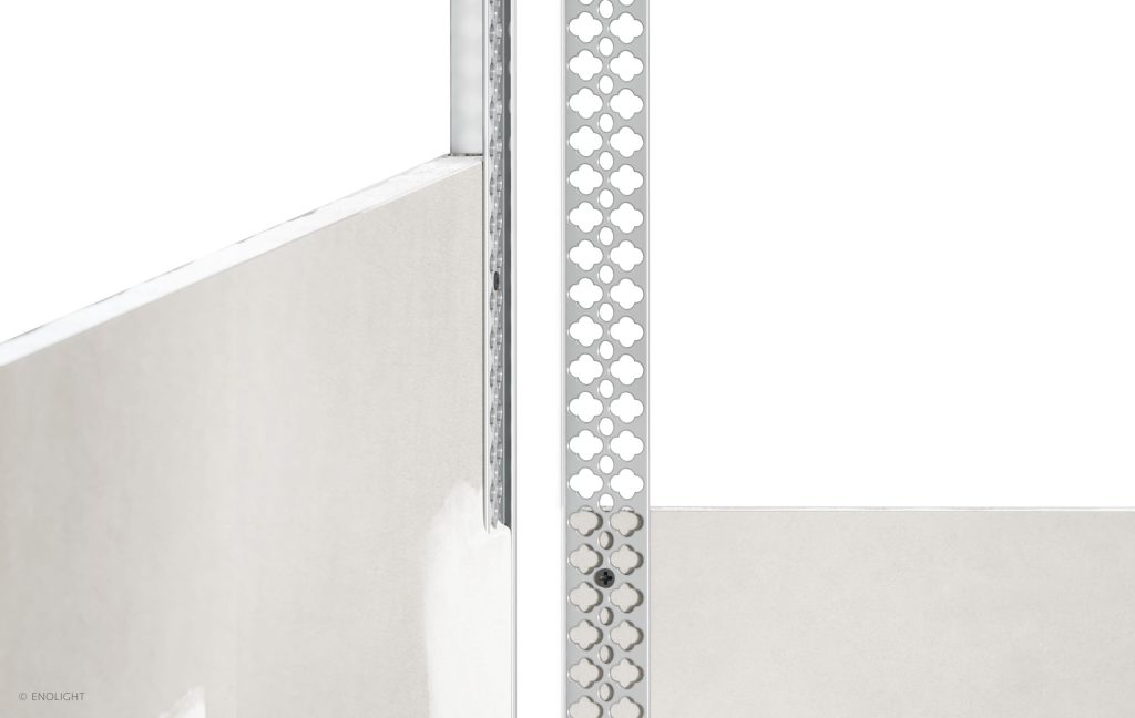 SPK4615F Recessed Drywall Corner Linear Light with Flush Frosted Lens Installed