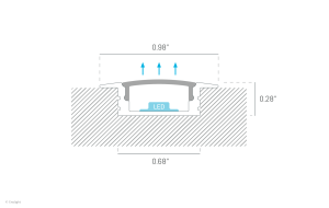 HYN1204C Recessed Linear Trim Light with Curved Frosted Lens
