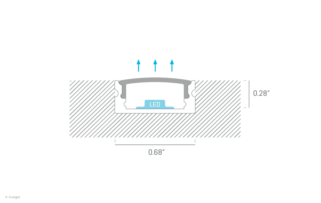 HYN1205C Trimless Recessed Linear Light with Curved Frosted Lens