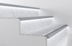STP6826F Anti-Slip Tile Stair Nosing Down Lighting with Flush Frosted Lens