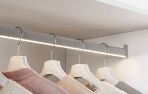 HRZ1401F Suspended LED Closet Rod Light with Flat Frosted Lens