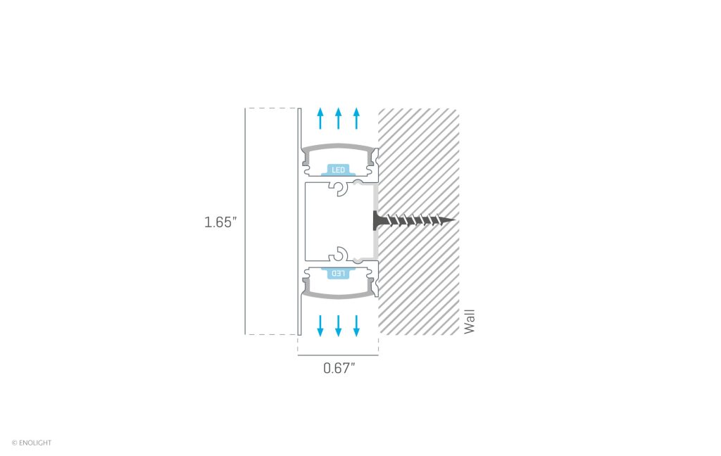 HRZ1402F Runner Surface Wall Sconce with Indirect Uplight and Downlight