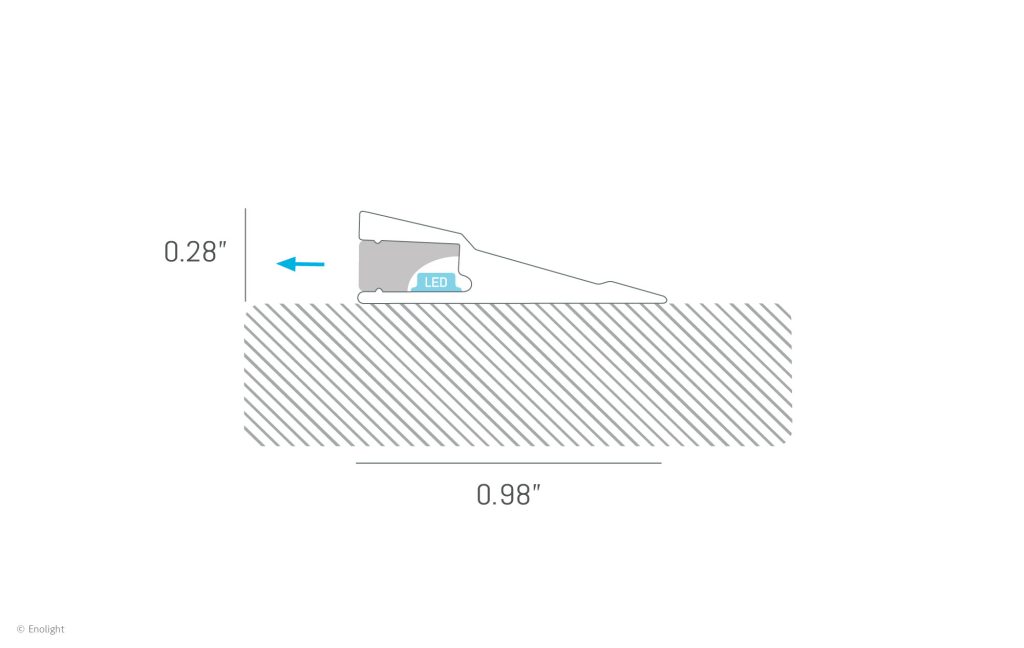CAB206F Slim Surface Indirect Linear Shelf Light with Flex Frosted Lens